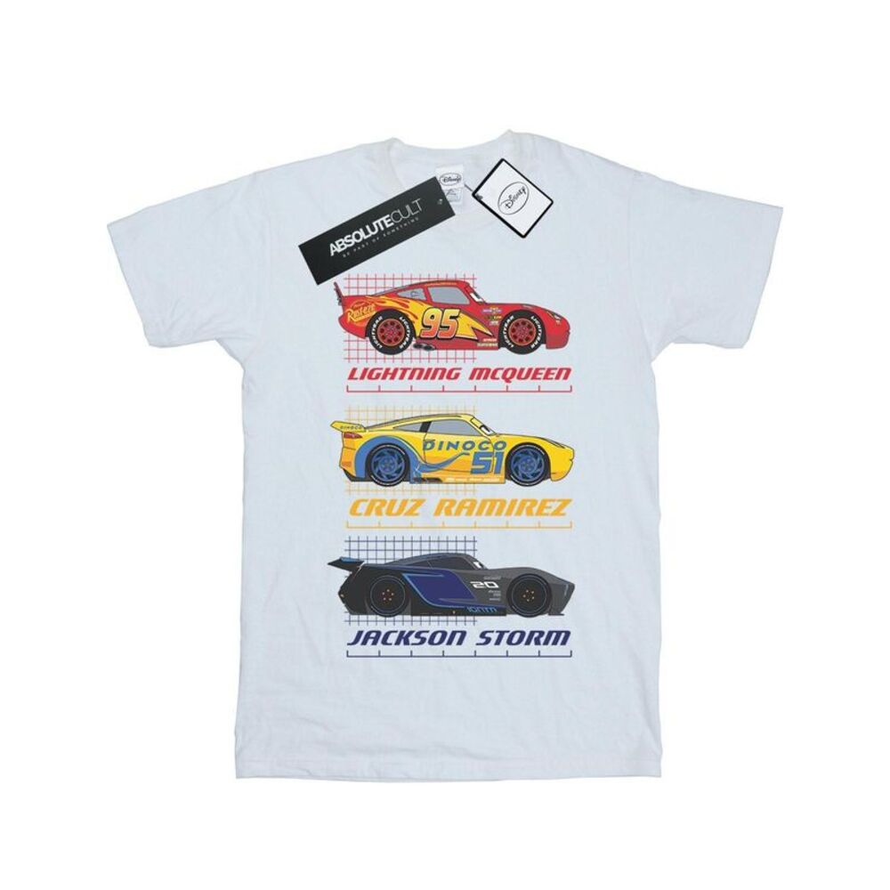 Cars Girls Racer Profile Cotton T-Shirt / White